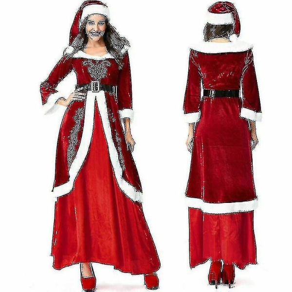 Mrs Santa Claus Christmas Fancy Dress Xmas Ladies Dam Costu L