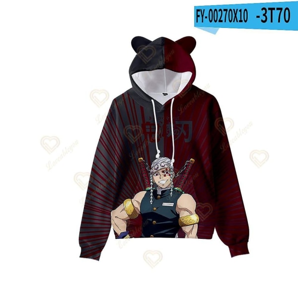 Demon Slayer Kamado Nezuko Cosplay Hoodie 3d Print Hooded Ear Pullover Sweatshirt Streetwear Jacka Coat E 160