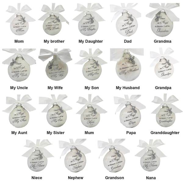 Christmas Ornament Feather Ball Angel In Heaven Memorial Ornamentgift Mom
