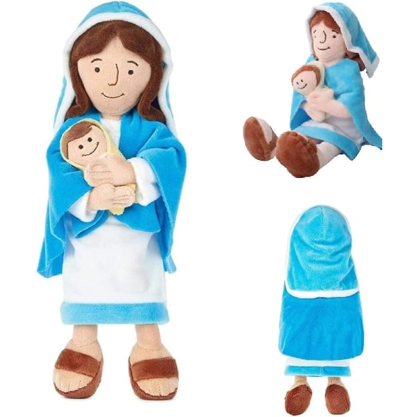 Jesus Virgin Mary Plyschleksak, Jesu mor Plyschstoppad docka,söta Kristus religiösa leksaker för dop Påskgåva Heminredning Mary