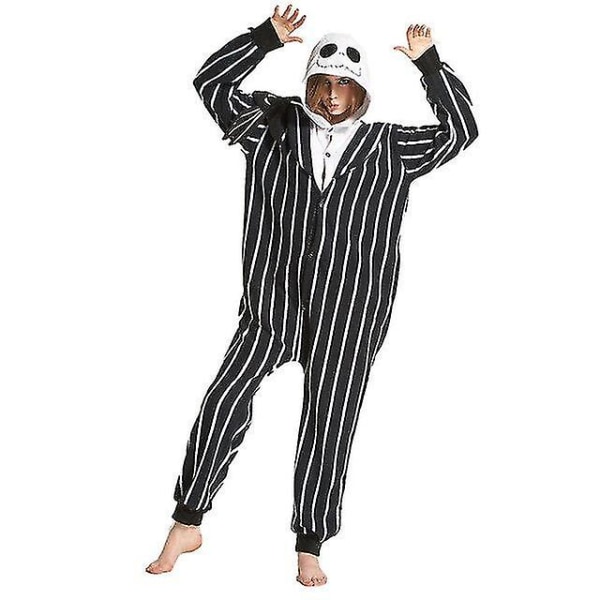 Djur Vuxna Katt Björn Haj Onesies Pyjamas Tvättbjörn Kostymer Drake Jumpsuit Julklappspresent Skeleton L