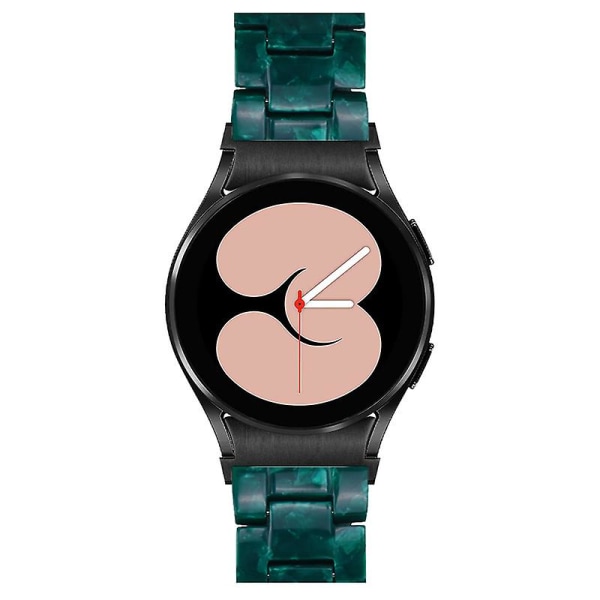 För Samsung Galaxy Watch 5 40mm / 44mm / Watch 5 Pro 45mm Resin Watch Band Rostfritt stål Spänne Armband Armband Blackish Green