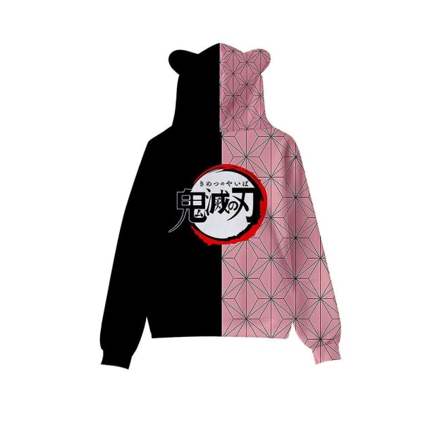 Demon Slayer Kamado Nezuko Cosplay Hoodie 3d Print Hooded Ear Pullover Sweatshirt Streetwear Jacka Coat C XS