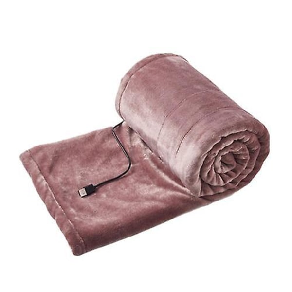 USB elektrisk uppvärmd filt Fleece bärbar uppvärmd kasta vinter varm sjal Uk Pink 160*80cm
