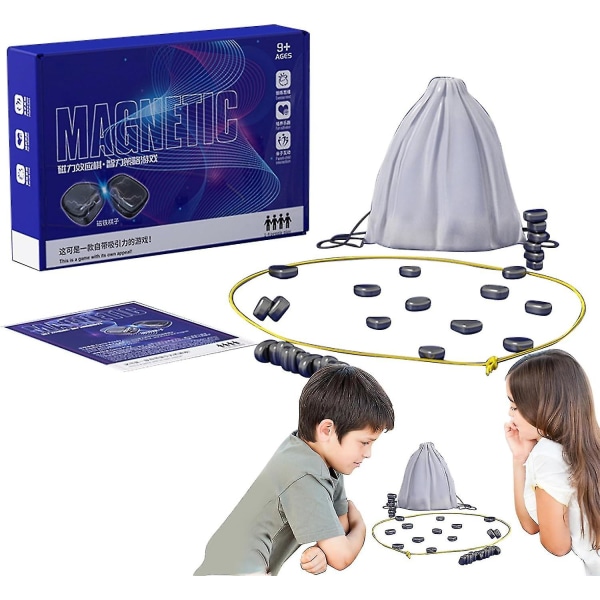 Magnetschackspel, roligt bordsmagnetspel Pusselstrategispel, magnetiskt brädspel Familjebrädspel Julklapp till barn Vuxna B With Rope