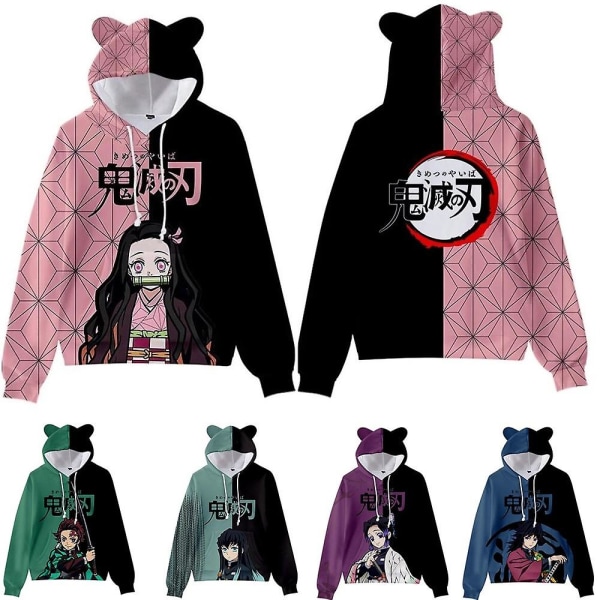 Demon Slayer Kamado Nezuko Cosplay Hoodie 3d Print Hooded Ear Pullover Sweatshirt Streetwear Jacka Coat G 110