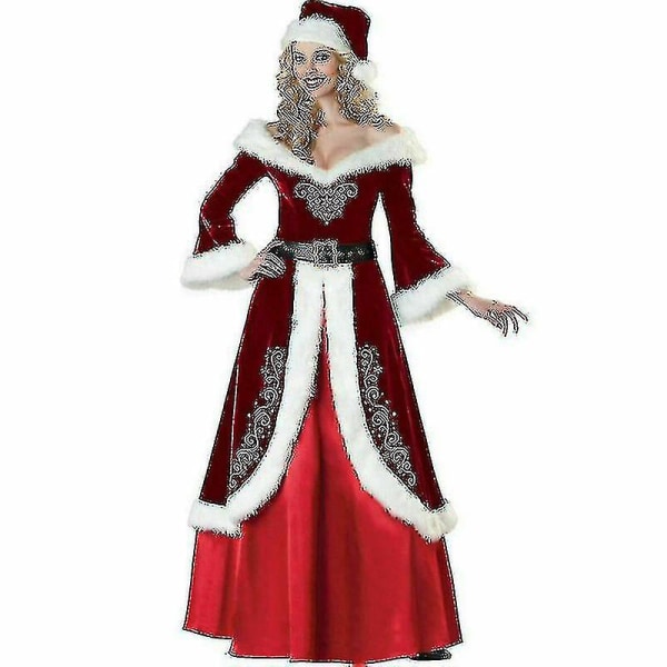 Mrs Santa Claus Christmas Fancy Dress Xmas Ladies Dam Costu M