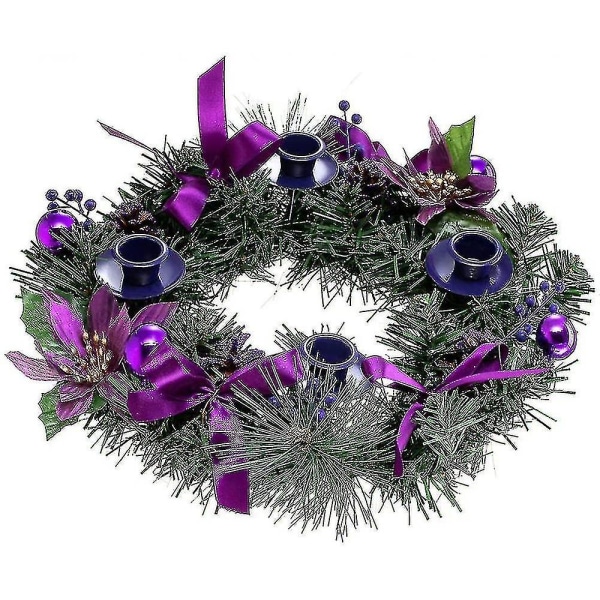 (lila)julkransar Ljushållare 12 tum Xmas Adventskalender Adventskransar Ring