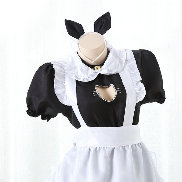 Ny sexig Lolita Maid Dress Söt ihålig katt dam flickor Anime Cosplay kostym S-3xl S
