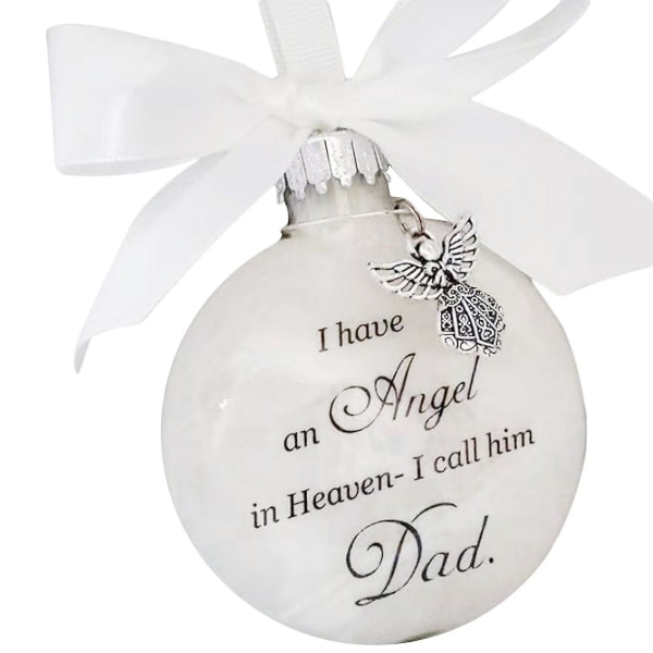 Christmas Ornament Feather Ball Angel In Heaven Memorial Ornamentgift Dad