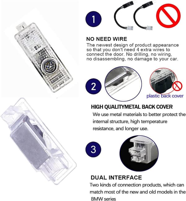 Car Door LED Light Projector, 4-Pack 3D Ghost Light Upgrade-FF-