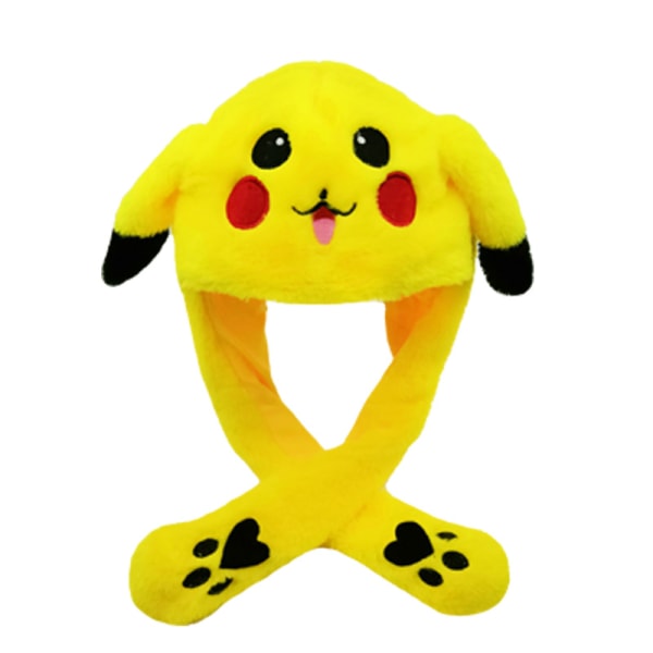 Pehmeä ja lämmin LED-valolla varustettu pupuhattu Light-Free Pikachu Hat