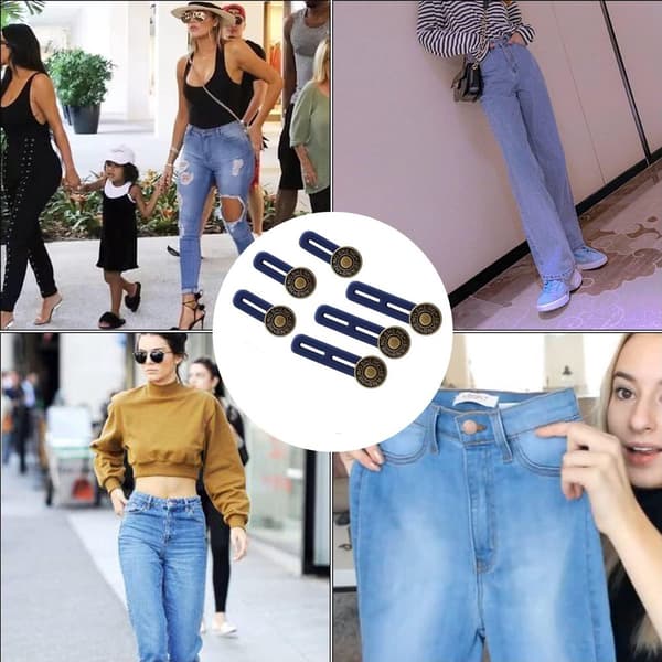 Buttonhole Extender 6 Pieces Bronze - Trouser Extender - Jeans Trouser Extender - Trouser Widening Button - Jeans Extension Button - Button Extender