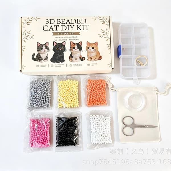 3D Skeleton Bead Kit DIY Craft Beads Set Handmade Halloween Art Toy Creative Gift-1s Set B
