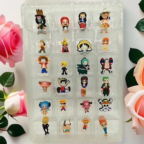 Julekalender, 24 stk/sæt One Piece Figurer Jule Nedtællingskalender, Overraskelsesjulegave til Børn, Nyårsferiefestdekoration