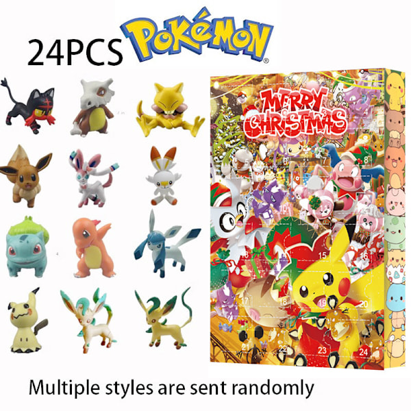 2024 Adventskalender Julkalender Blind Box 24-dagers Nedtellingskalender Blind Box Pokémon A