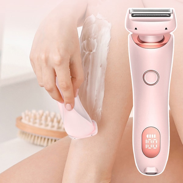 2-i-1 Bikini Trimmer Elektrisk Rakapparat för Kvinnor, Silky Glide Pro Håravlägsning för Rakning av Ben, Armar, Armhålor och Ansikte Pink