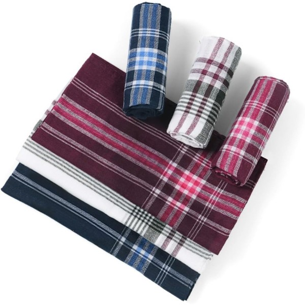 Herrnäsdukar i bomull, 24-pack traditionella tygnäsdukar, 36 cm x 36 cm One Size