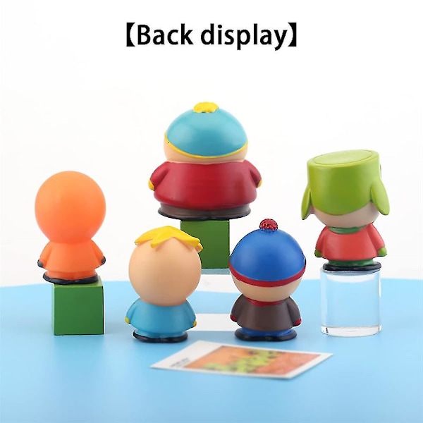 South Park seriefigurer Figurleksaker Set med 5, stationära minifigurer Bilprydnadsdekorationer Genomsnittlig storlek 2,4\"