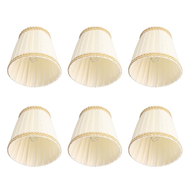 6 Mini Lampskärmar - Clip-On Tyglampskärmar för Ljuskronor