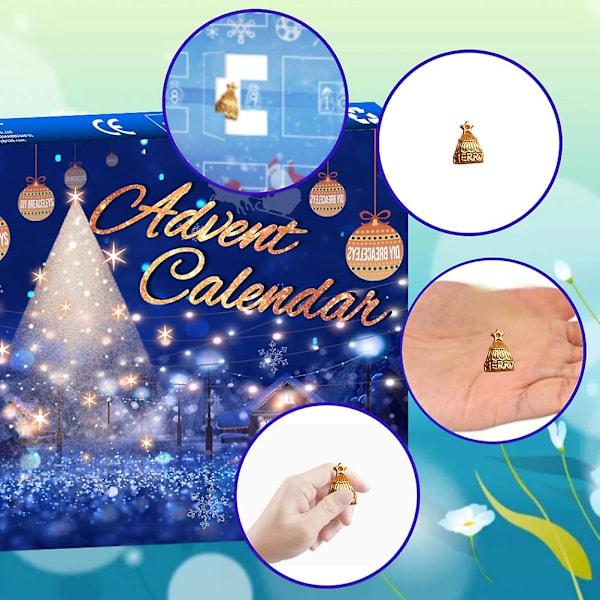 24-dagars DIY Charm Beads Adventskalender Set för Barn Flickor - Inkluderar 2 Armband - Jul Nedräkning Present