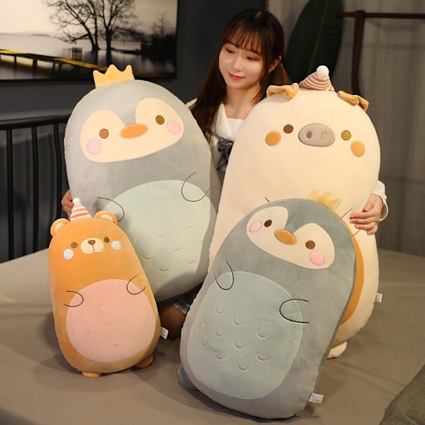 Squishmallow Pute Dukke Kawaii Dyr Fet Dinosaur Pute Plysj Unicorn Gris#1 Pig#1 80cm