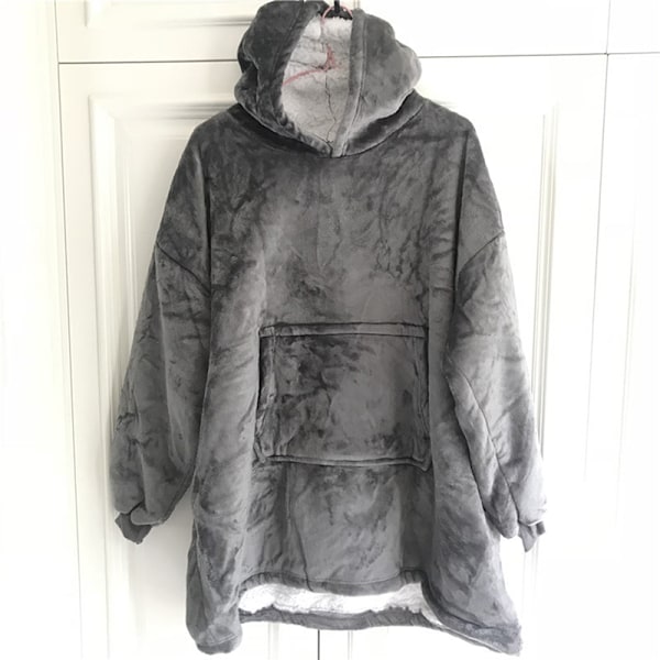 Filt med ärmar Dam Oversized Vinter Hoodie Fleece Varm