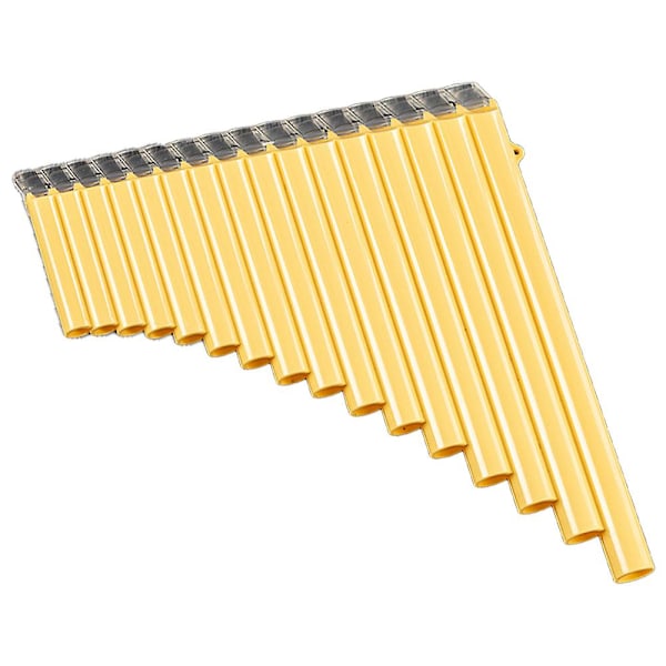 Flöjt 18 rör Panflöjt Musikinstrument Väska för Nybörjare yellow