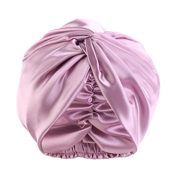 Lilla Satin Bonnet Silke Bonnet Sovehette for Kvinner Hårpleie Justerbar