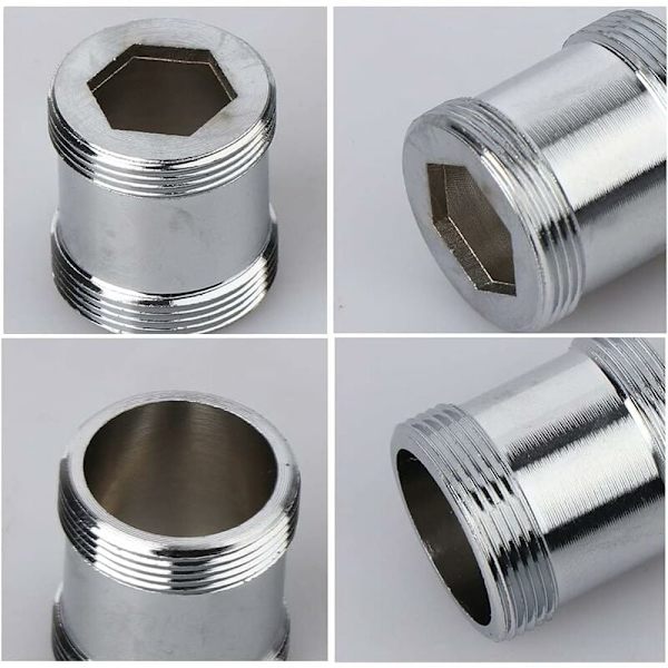 2 kpl Messinkihana-adapteri 22 mm NPT Uros-Uros Vesisuodattimelle Ilmavälille (M24-M22)