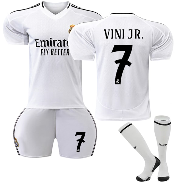 Real Madrid Hjemmedrakt Barn 2024-2025 Vinicius Nr 7 VINI JR No. 7 VINI JR 28