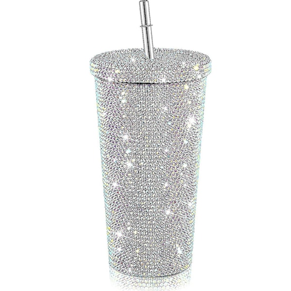 Bling Diamond Tumbler Glitter Vattenflaska Med Lås Multicolor