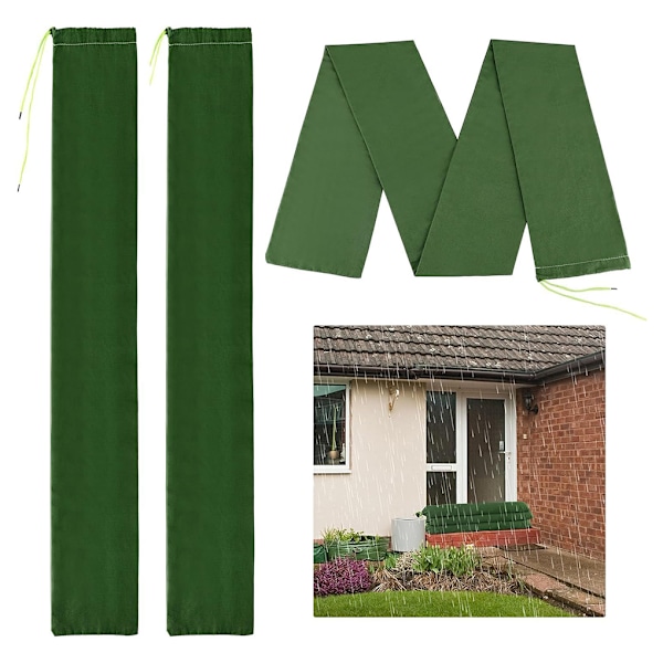 4x Grønne Vanntette Gjenbrukbare Sandsekker for Flomkontroll 210cm*15cm