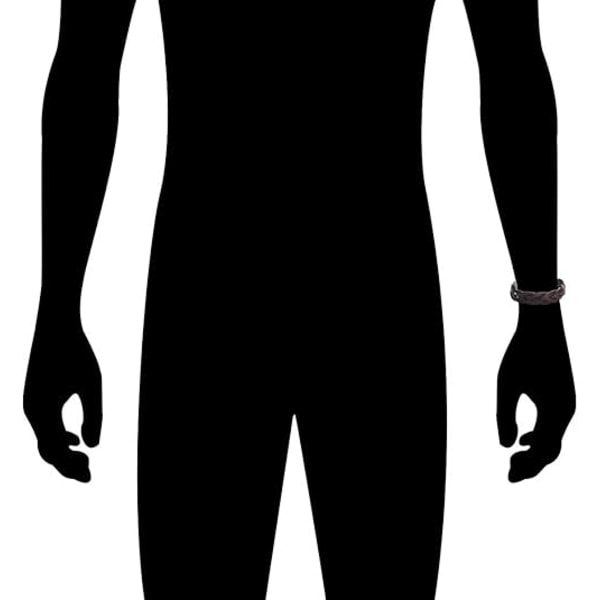 Läderarmband Flätad Sportig Bred Handledsrem Herr- och Dam Punk Smycken, Svart