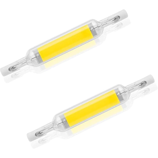 2-pack 10W 78mm R7s LED-lampor Dimbara Kallt vitt 6000-6500k 100W Halogen J78 Ersättning, Dubbeländad R7s Basrör, 360° Strålvinkel, Energisparande