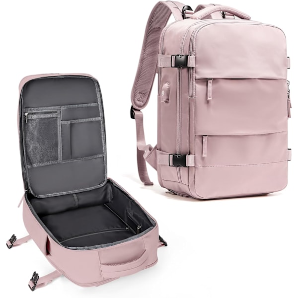 Stor Reseryggsäck för Kvinnor och Män, Kabinväska, Vandringsryggsäck Vattentät Utomhus Sportryggsäck Casual Dagsryggsäck Small light pink