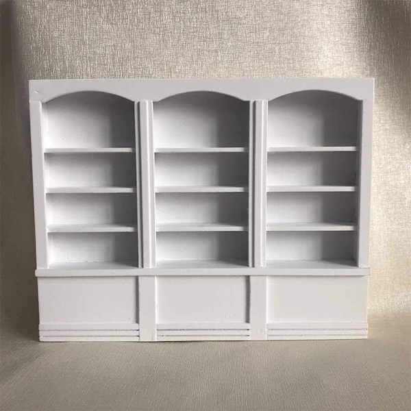 1:12 Dukkehust bokhylle i tre, Mini bokhylle Vitrineskap