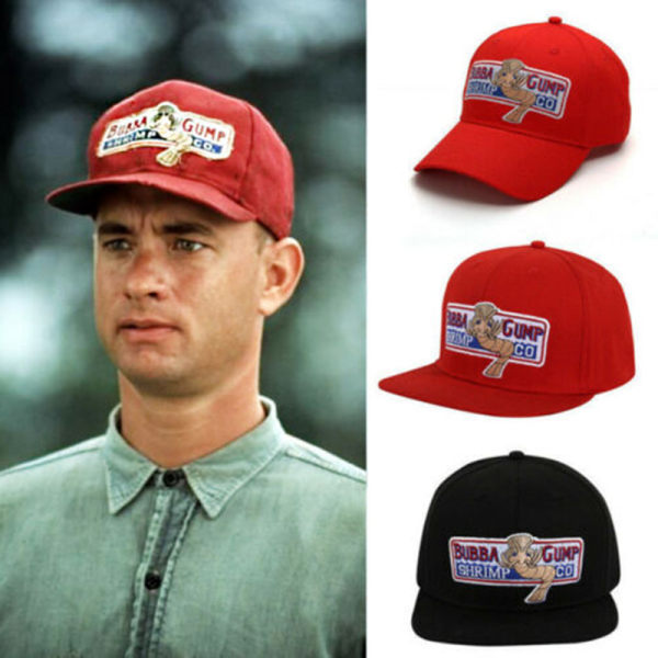 CDQ 1994 Bubba Gump Shrimp CO. Forrest Baseball Hat Snapback Cap Co Rød