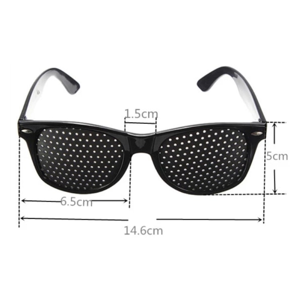 2-pack pinhole-glasögon för förbättrad syn, svart unisex