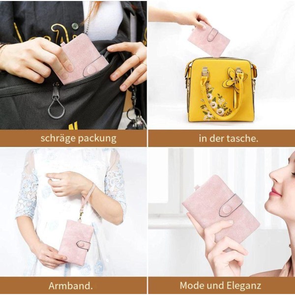 Plånbok för damer - Kort RFID-skydd - Läder - Mjuk