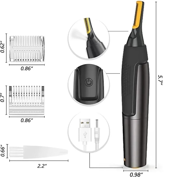 Ultraohut Tarkkuustrimmeri Sähköinen Nenäkarvatrimmeri Mini Kannettava Korvatrimmeri Miesten Nenäkarvatrimmeri Vedenkestävä Turvallinen Puhdistus USB charging model