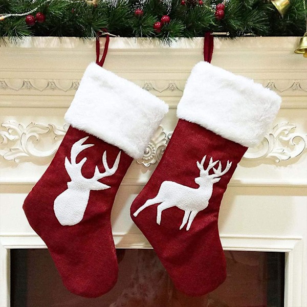 Julstrumpor 2-pack Julstövlar väskor, cr
