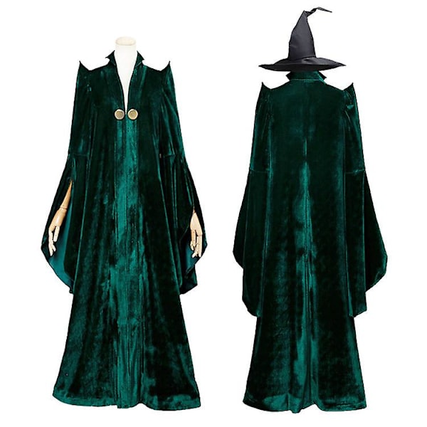 Harry Potter Minerva McGonagall Hogwarts Rektor Klesplagg Voksen Halloween Cosplay Kostyme xxl