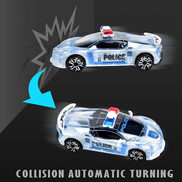 Poliisiautolelu äänellä ja valolla, 1:36 mittakaavan leluauto poika- ja tyttölahja (poliisiauto)