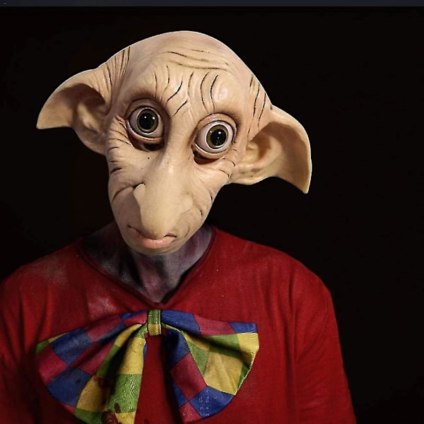 Kryc-aikuinen Dobby-naamio, Halloween Cosplay-naamio Elven Kääpiö Elf Latex-naamio Koko Pää Puvut Rekvisiitta Realistinen Naamio Karnevaaliin Maskeraatiin 1 kpl