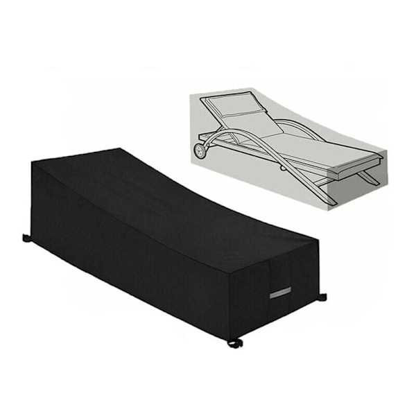 Vattentätt överdrag för solstol 210x75cm - 210D Oxfordtyg (Svart)