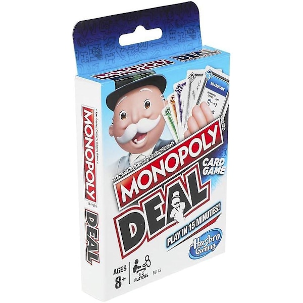 Monopoly Deal Hurtigt kortspil til familier, børn fra 8 år og opefter og 2-5 spillere [GGL]