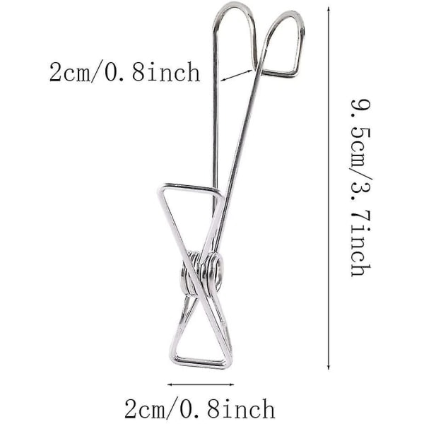24 Klemmer i rustfrit stål, metalklemmer, klemmer i rustfrit stål