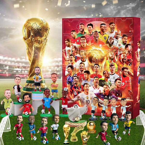 VM-Adventskalender 2024 VM-Adventskalender Jul Blind Box Messi, Salah, Mbappe, Cristiano Ronaldo, osv