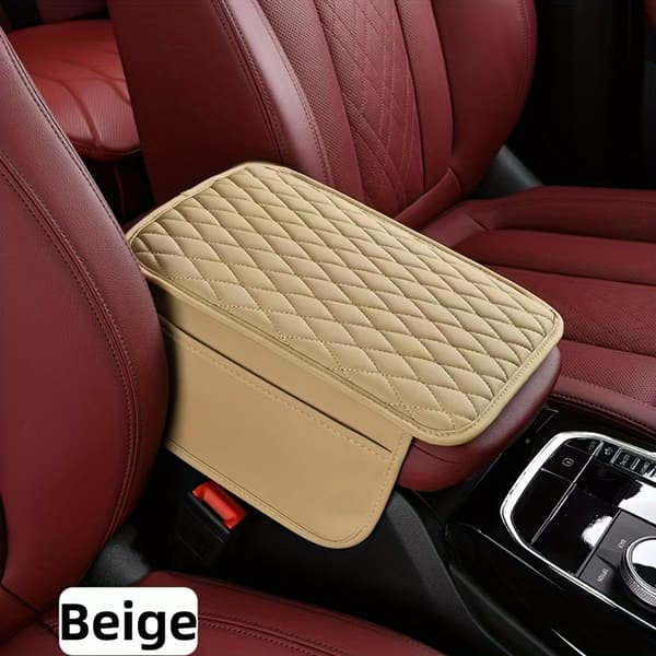 Bilarmstödslåda Matta PU Läder Förvaringsskydd för Bilinteriör 1pc back+1pc br